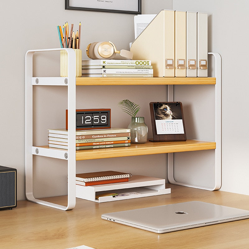 2pcs 4-Layer Small Bookshelf Organizer Floor Standing Desktop
